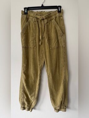 Anthropologie Rhys Utility Joggers XS Moss Green Cargo Boho Relaxed